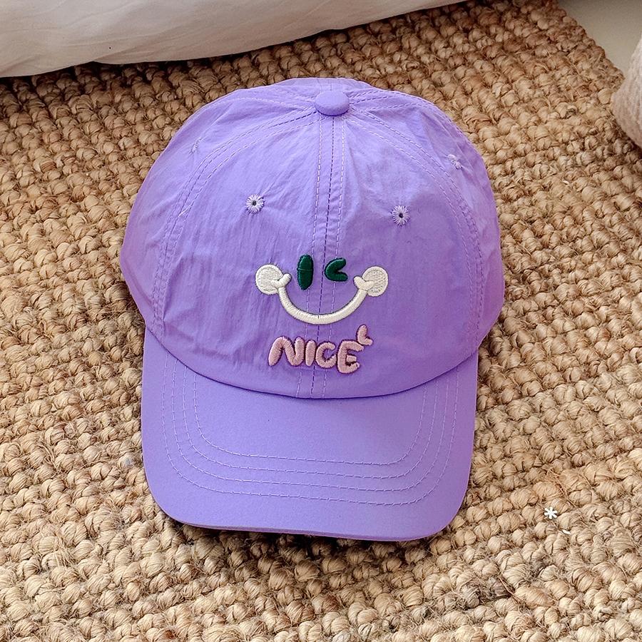 New Kids Quick Dry Baseball Cap Girl Boy Summer Cute Macaroon Color Smile Face Snapback Hat Baby Outdoor Children 3-7 Years