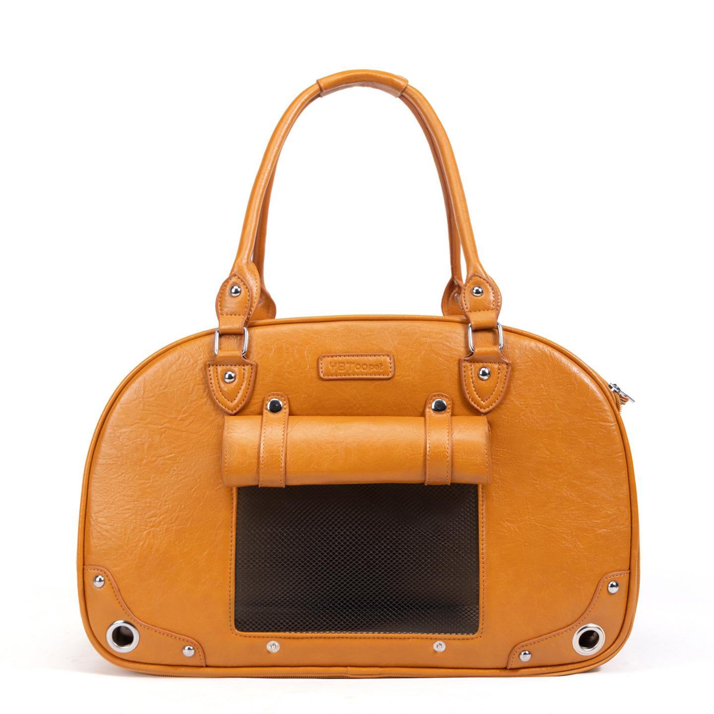 

Pet Bag Waterproof PU Leather Pet Handbag Cat Dog Portable Outdoor Travel Cat Bag High-value car оранжевый