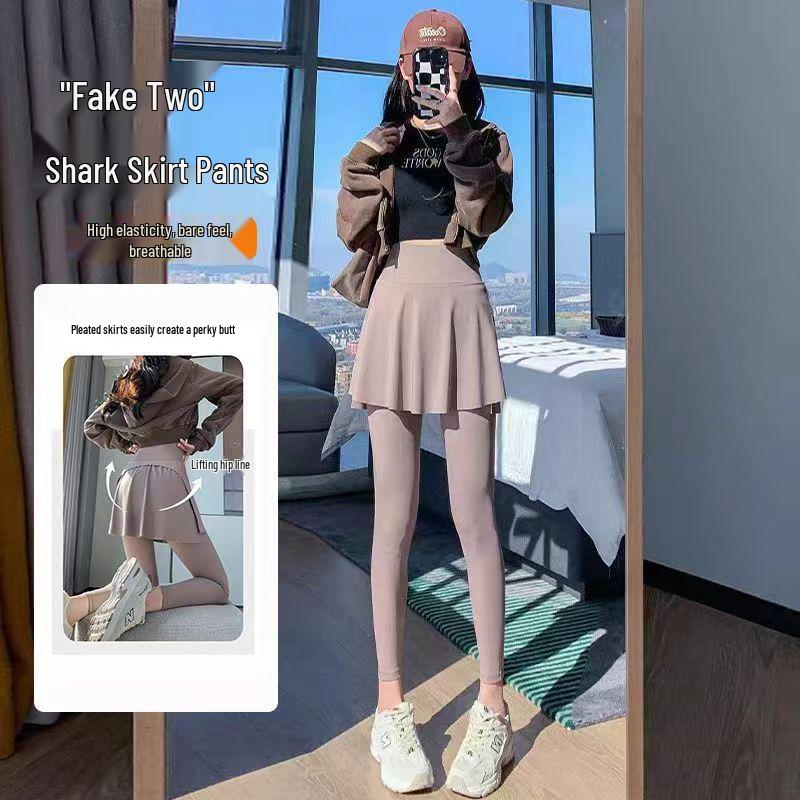 2026 Spring/Summer Women s High-Waisted Stretchy Yoga Skort: Slimming Trendy Running Fitness Outerwear S