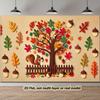 A 2D Flat Banner, Showcasing 1 Piece of Art, Depicts a Squirrel In the Fallen Leaves of the Forest.