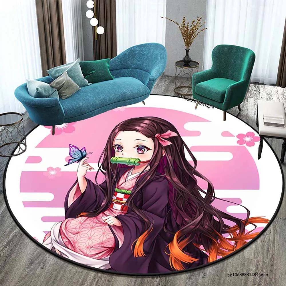 

Круглый ковер Demon Slayer Kawaii Girl Напольный коврик Nezuko