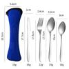 Portable Stainless Steel Western Cutlery Set: Knife, Fork, Spoon & Cloth Bag - Creative Three-Piece Gift Set