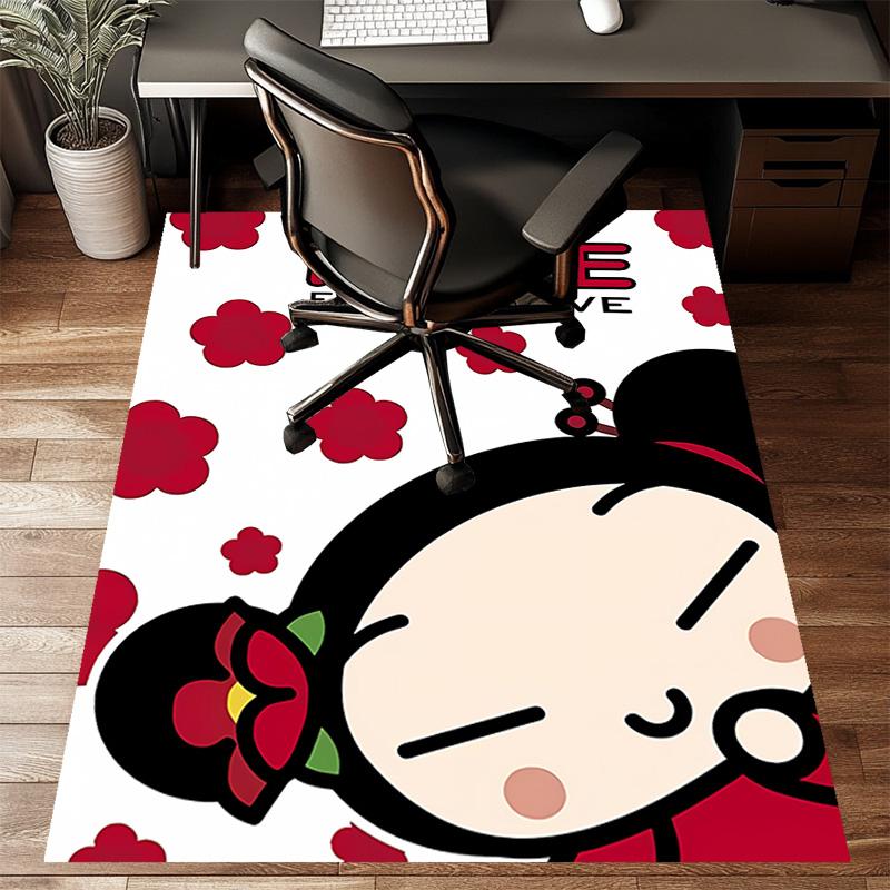 Custom PUCCA Mat Personalized Name, Polyester Washable Indoor Entryway Rug, Gift for Christmas, Easter, Thanksgiving Day