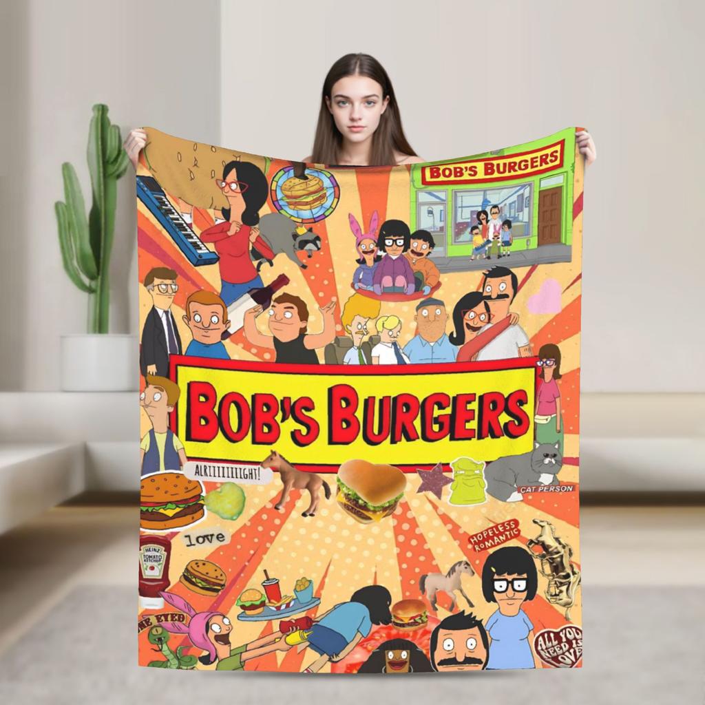 B-Bob Burgers Thanksgiving  Blanket Multiple Sizes Super Soft and Warm  Throw Blankets for Sofa Couch and Bed