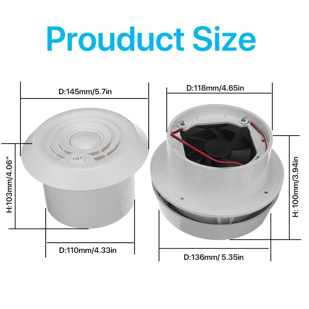 12V Camper Van Accessories RV Roof Air Vent Grille Exhaust Fan Travel Trailer Van Cooling Air Vent Camper Motor home