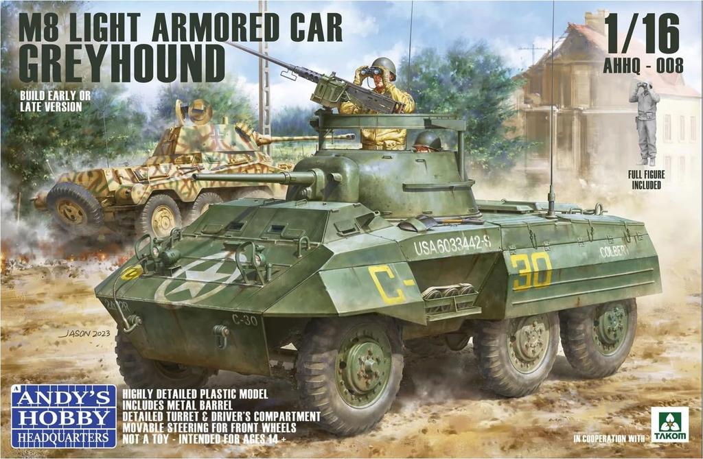 Takom M8 Greyhound Armored Vehicle Plastic Model Kit 1/16 TKOAHHQ-008