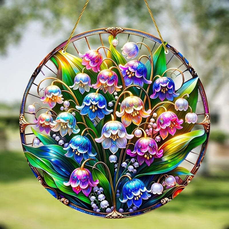 

2D flat acrylic lily decoration, no need for batteries/electricity, unique indoor/outdoor decoration, multifunctional traditional style, wall mount 20*20cm