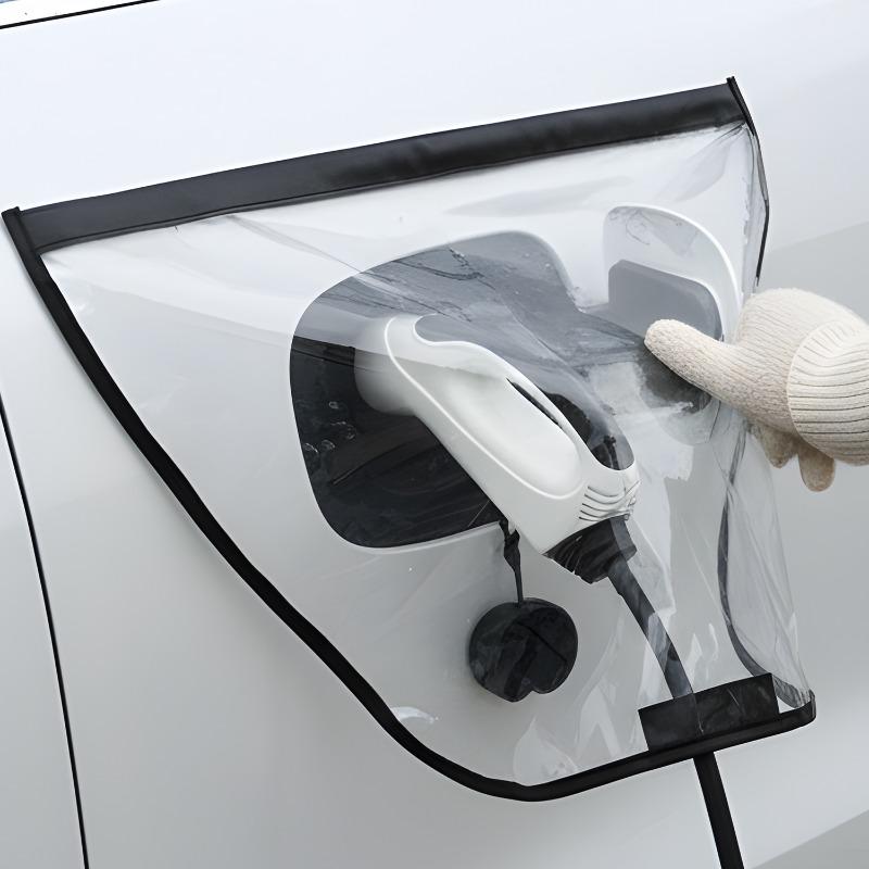 Universal Outdoor Electric Car Protective Cover Waterproof PVC Car Charger Interface Rainproof Cover Magnetic Attraction Sticker