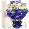 Fauhal Glowing LED Light Soap Blue Artificial Bear Plush Bouquet 6 Birthday Gift for Respect for the Aged Retirement Wedding Thank You Gift Message