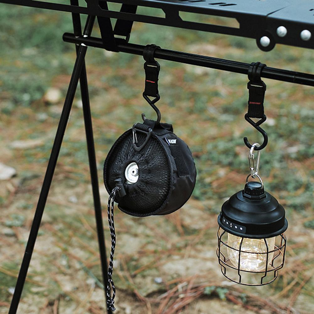Black Canister Bag Multi-Purpose Portable Tank Storage Bag Hanging Drawstring Bag Camping Picnic Accessories