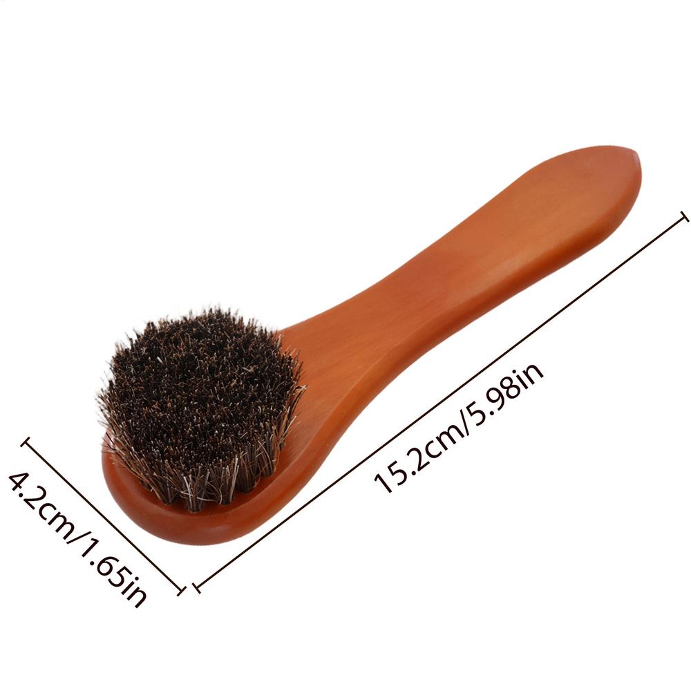 1PC Horsehair Shoe Brush Multifunctional Polishing Applicator Brush For Leather Boots Suede Shoe Car Interior Detail Cleaning