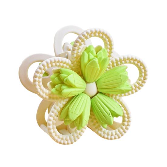 Women Hair Claw Double-Sided 3D Flower Design Strong Grip Hair Clip Anti-slip Design Back Head Hair Clip Hair Accessory