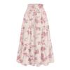 Women's Casual And Fashionable Floral Print Elastic Waist Loose Skirt Waist Loose Skirt