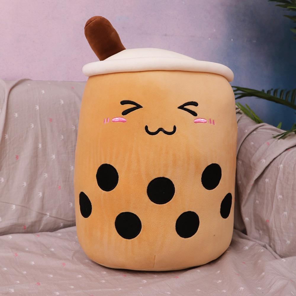 Popular bubble tea cup throw pillow large creative fruit milk tea doll plush toy