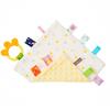 Baby Appease Towel Comfortable Baby Tag Soothing Security Blanket with Colorful Tags Silicone Baby Teether Cute Patterns Soft Comforter Hand Plush
