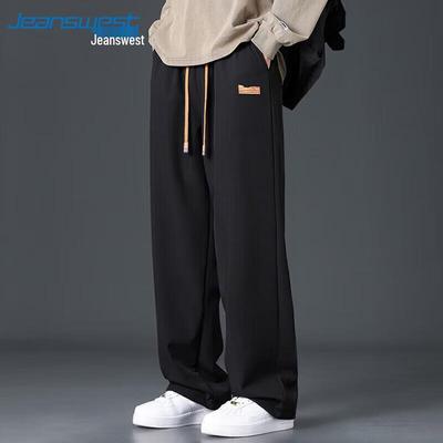 JEANSWEST Men's Casual Loose Straight Wide Leg Pants