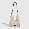 Korean Style Beach Vacation Bag for Women, Large Capacity Hollow Woven Bag, High-End Commuter Tote Bag