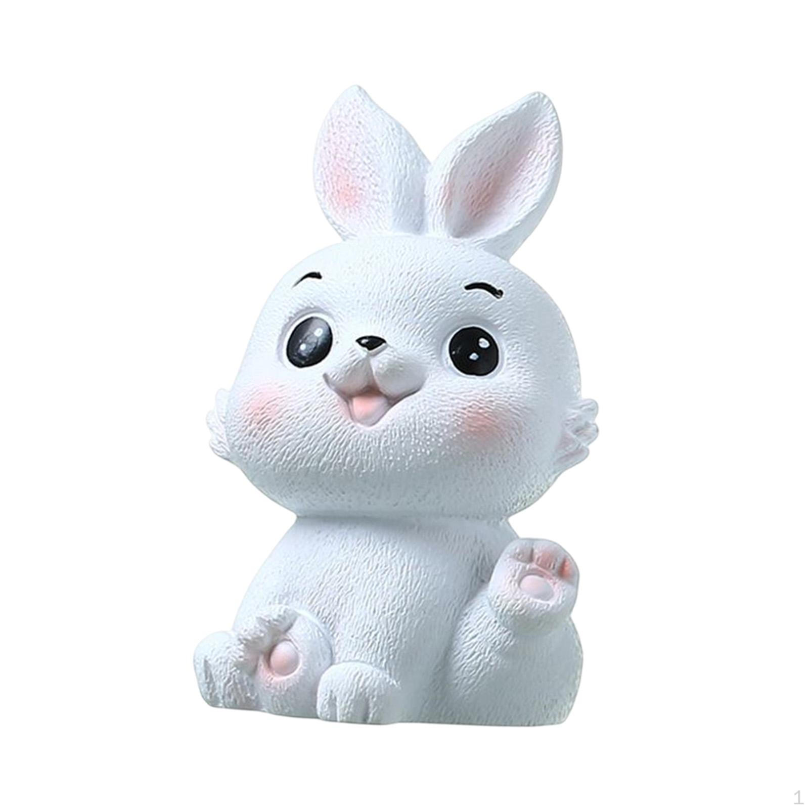 

Statue Bunny Figurine Ornament Sculpture for Home Office Easter Decor Year Gift Style C