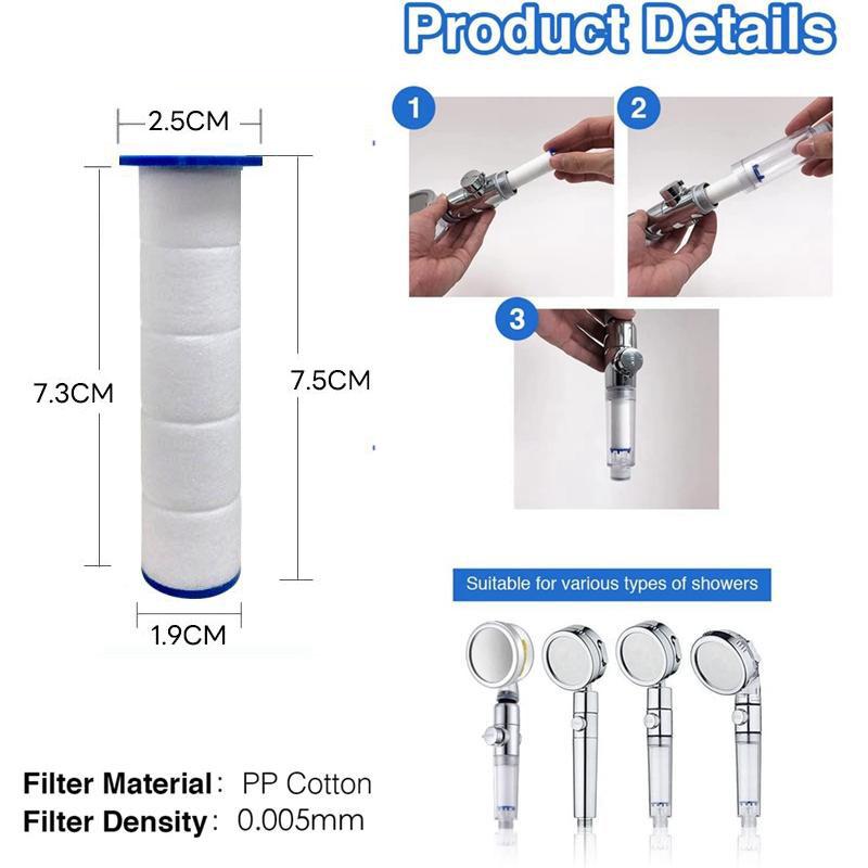 10Pcs Replacement Shower Filter for Held Showerhead - High Output Shower Water Filter To Remove Chlorine Fluoride and Hard Water
