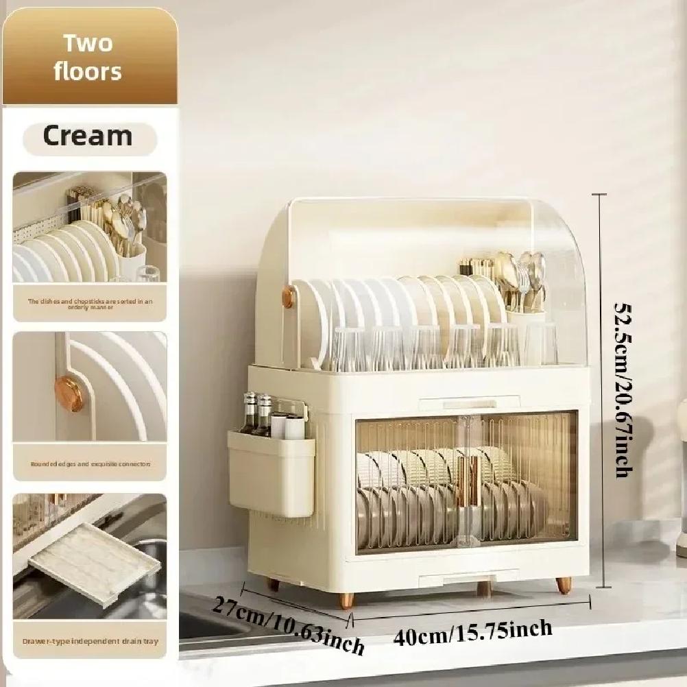 Küchenschüsselregal, Geschirr-Aufbewahrungsbox, Haushalt mit Deckel, Geschirr, Schüsselbox, Abtropfgestell, Kunststoffschrank