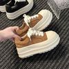 Piaohong versatile platform-soled sports shoes increase the height of girls' casual board shoes, autumn and winter lace-up literary and artistic