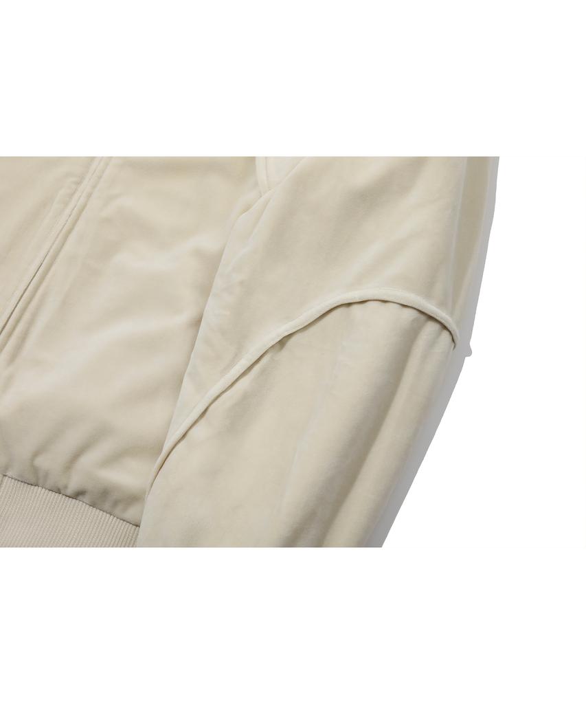 Cpgn Studio Velvet Racing Track Jacket Cream