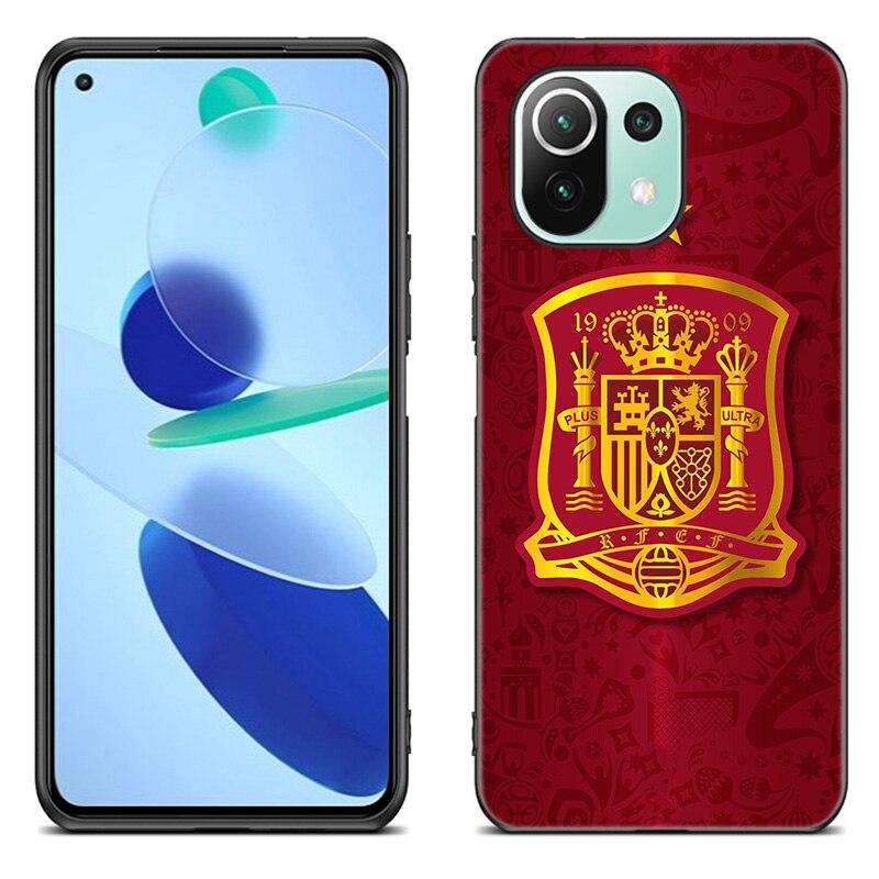 Spain Coat of Arms Flag Case For Xiaomi Mi 11 Lite NE 11i 10T 11T Pro A2 A3 Lite POCO F3 M3 M4 C31 X3 Pro NFC GT Black Cover