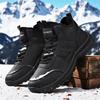 Men's Fleece Warm Men Snow Boots and Comfortable Soft Anti Slip Hiking Shoes Men's Versatile Trendy Casual Sports Shoes