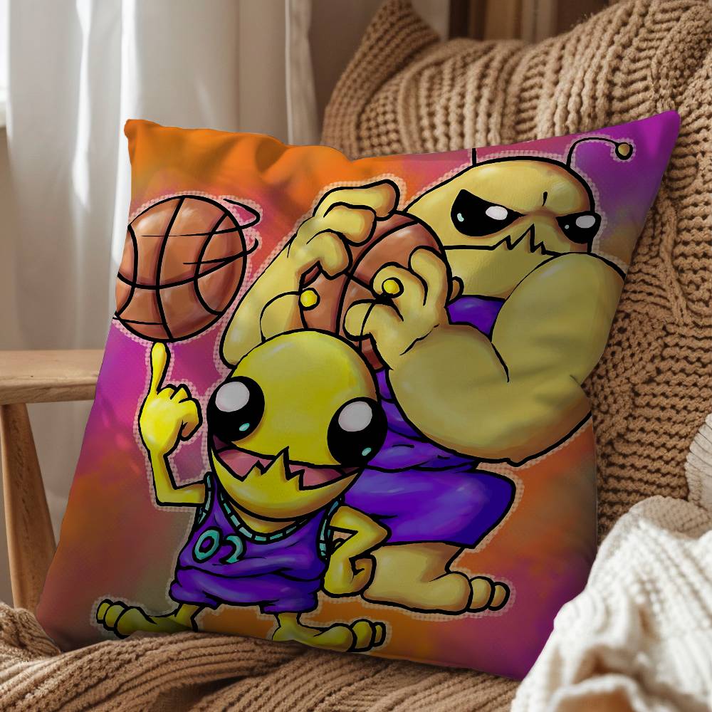 Game Big Battle AAlien Hominid Pillow Case Square DoubleSided Printing Short Plush Sofa Cushion Cover Bedroom Bedside Pillow