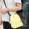 Large Capacity Nylon Bucket Bag Lightweight Crossbody Bag Simple Drawstring Shoulder Bag  Ladies
