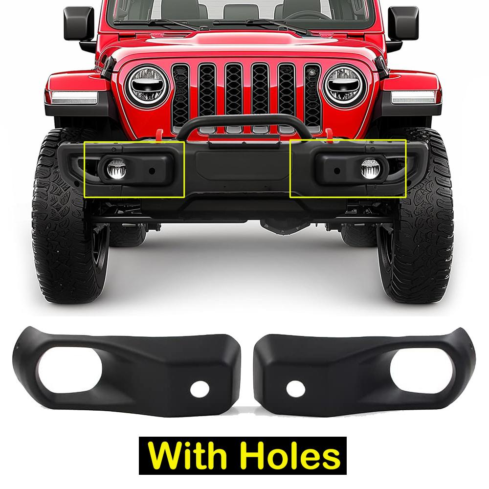 

Fog Light Cover Front Bumper Fog Lamp Covers Trim Bezel For Jeep Wrangler JL 2018+ 10th Anniversary Rubicon Steel Front Bumper With Holes