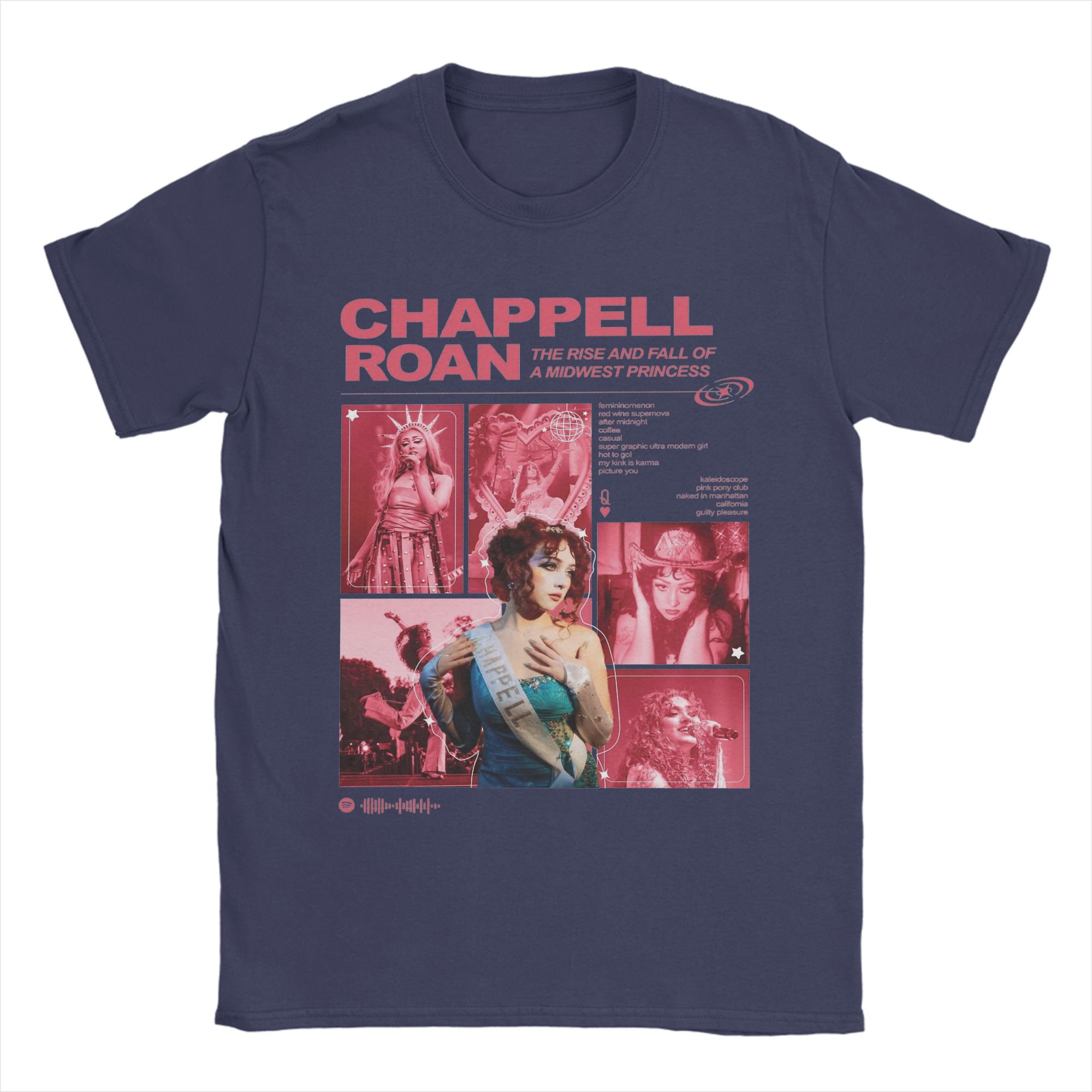 

Midwest Princess Collage Chappell Roan TShirts Unisex Casual Cotton Tees Crewneck Short Sleeve T Shirts Gift Idea Clothes XL