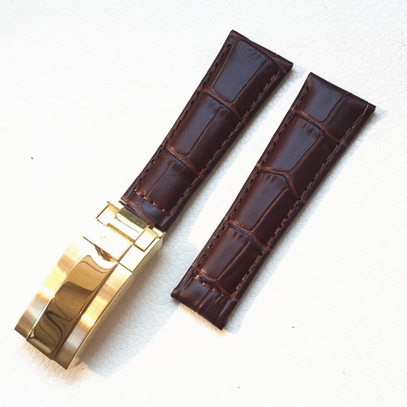 ONEWatch Bands For Rolex SUBMARINER Yacht-Master DAYTONA GMT Crocodile Grain Leather Men Strap Watch Accessories 20mmMN