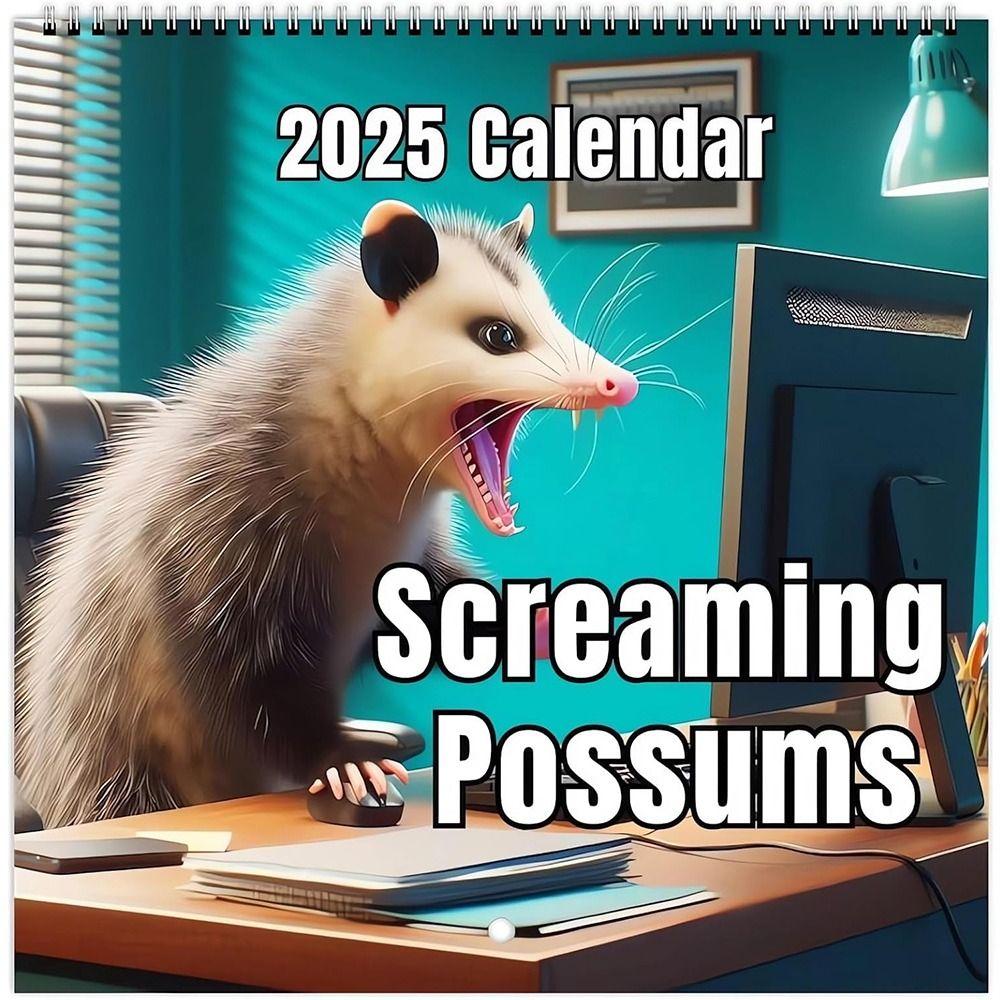 Screaming Possums 2025 Wall Calendar Wall 12 Month Planner New Possum Calendar  Funny Gag Gift