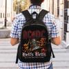 Hells Bells AC DC Backpacks for Women Men Water Resistant College School Vintage Rock Bag Printing Bookbags