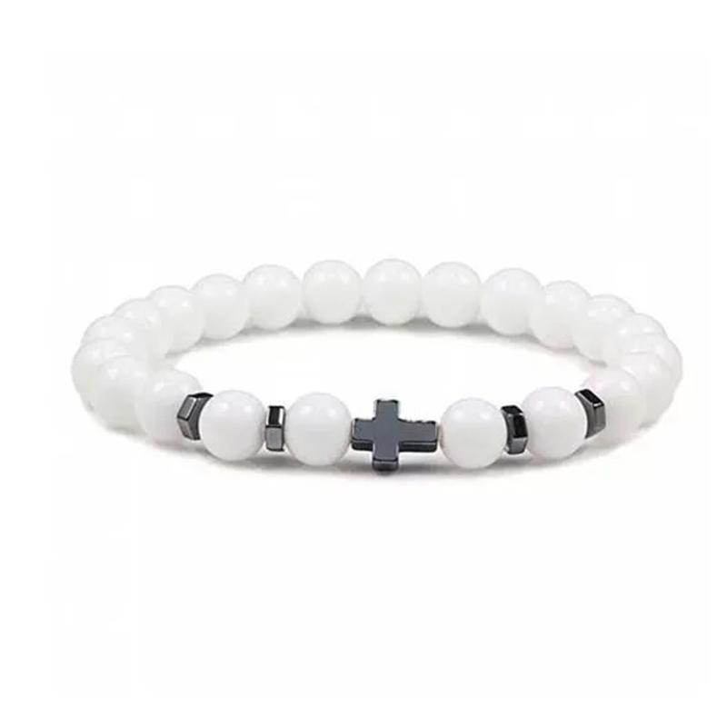 

Кірікле 8мм Натуральний Вулканічний Камінь Тигрове Око Біла Сосна Чорний Жовчний Камінь Хрест Намистини Чоловічий та Жіночий Браслет Йога Прикраси