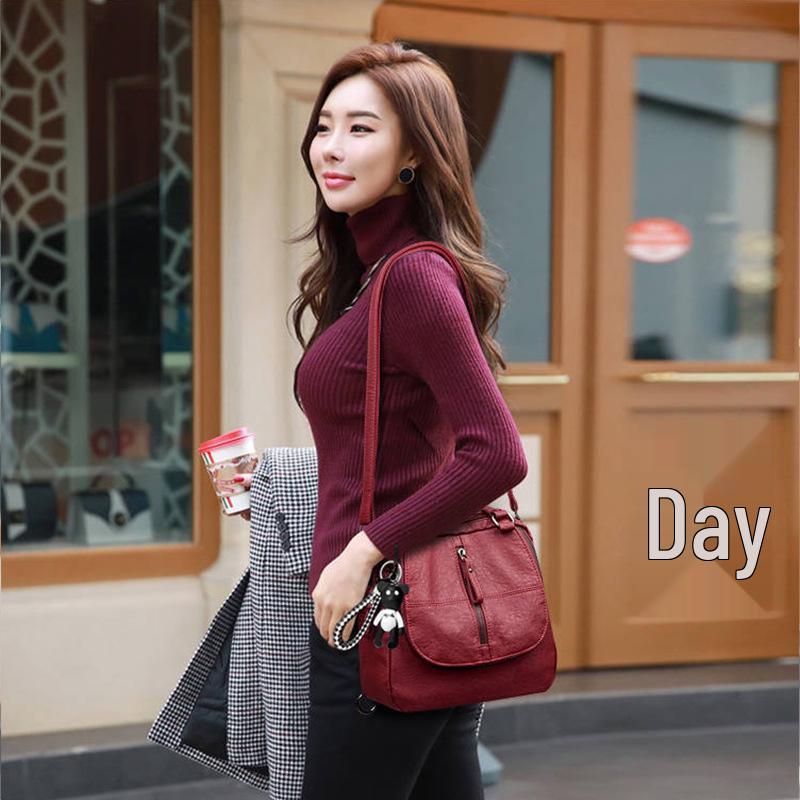 Women's Versatile PU Leather Backpack - Large Capacity Casual Handbag Schoolbag