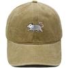 New cartoon possum embroidered baseball cap washed retro dad hat personalized men's and women's leisure sports hat