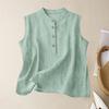 Women's Retro Artistic Cotton Linen Casual Loose Versatile Elegant Vest