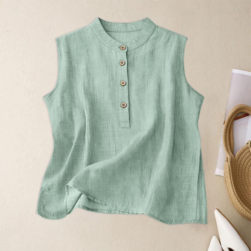 Women's Retro Artistic Cotton Linen Casual Loose Versatile Elegant Vest