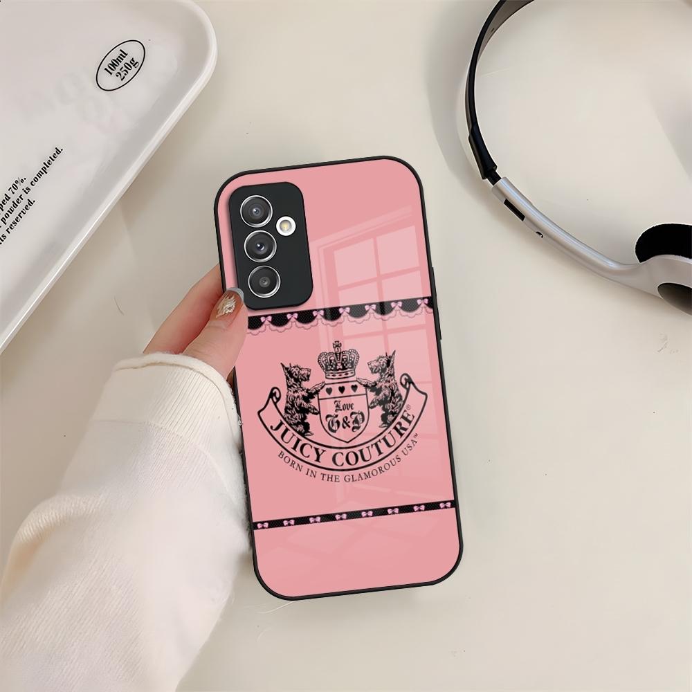 J-JuicysS Couture Phone Case Glass For Samsung S24 S26 S23 S20 S25 S21 S22 Ultra Fe Plus A05 A06 A16 A26 A36 A56 Coque