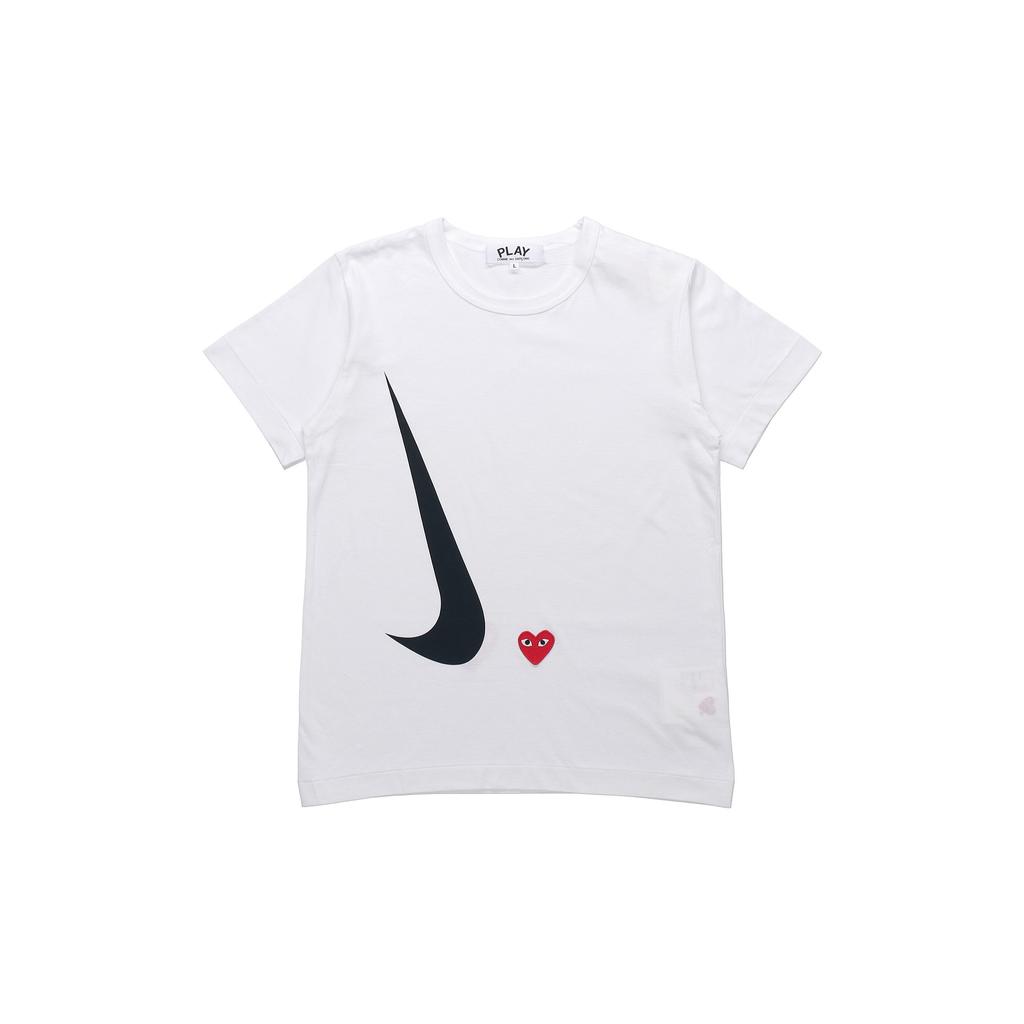 Nike Womens X Comme Des Garçons PLAY T-Shirt White Women Tops AE-T401-051-1