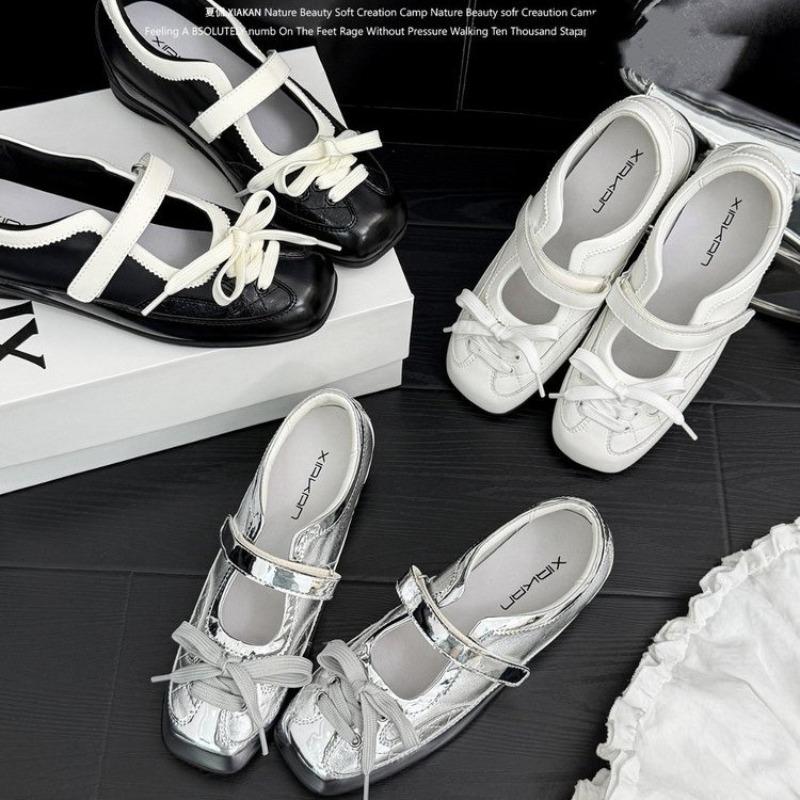 Retro inner fashion ballet shoes women's spring new casual sports small leather shoes Mary Jane shoes women
