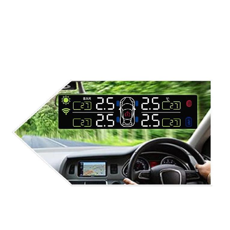 Solar TPMS Car Tire Pressure Alarm Monitor System 4 Wheel Internal External Tyre Sensor Temperature