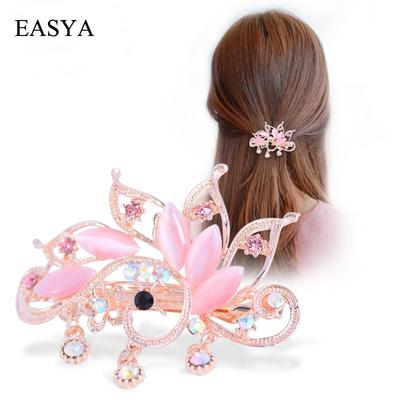 EASYA Hübsche Große Strass Pfau Haarspangen Ornamente Schmuck Mode Kristall Metall Haarnadel Haarschmuck Für Frauen Mädchen