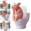 Miniature Pig Statue Pig Sitting On Toilet Mini Animal Toy