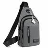 Mens Chest Bag Pack Sport Waterproof Casual Daypack with Earphones Cable Hole Shoulder for