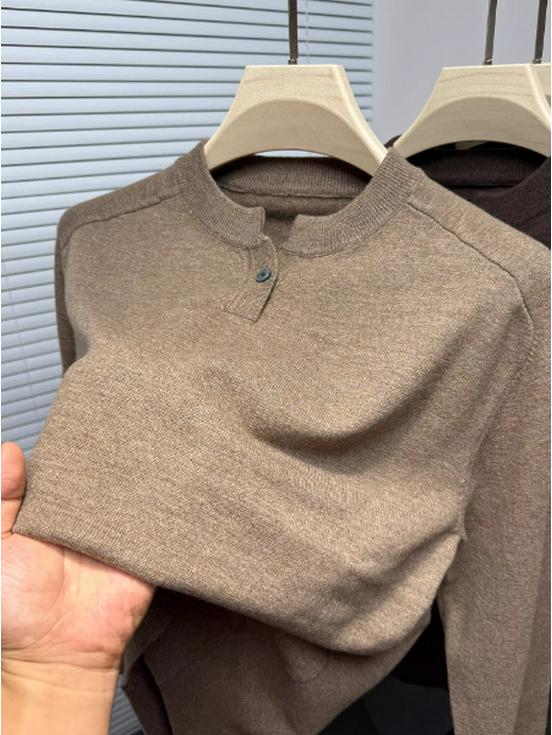 סוודר פולאובר סרוג אופנתי לבנים צעירים לסתיו-חורף