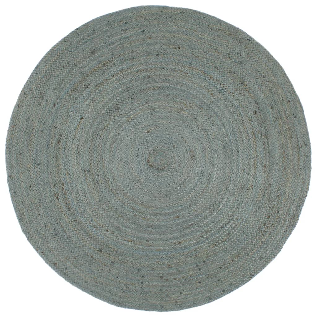 Vidaxl Handgeknüpfter Jute-Teppich, Rund, 240 cm, Olivgrün