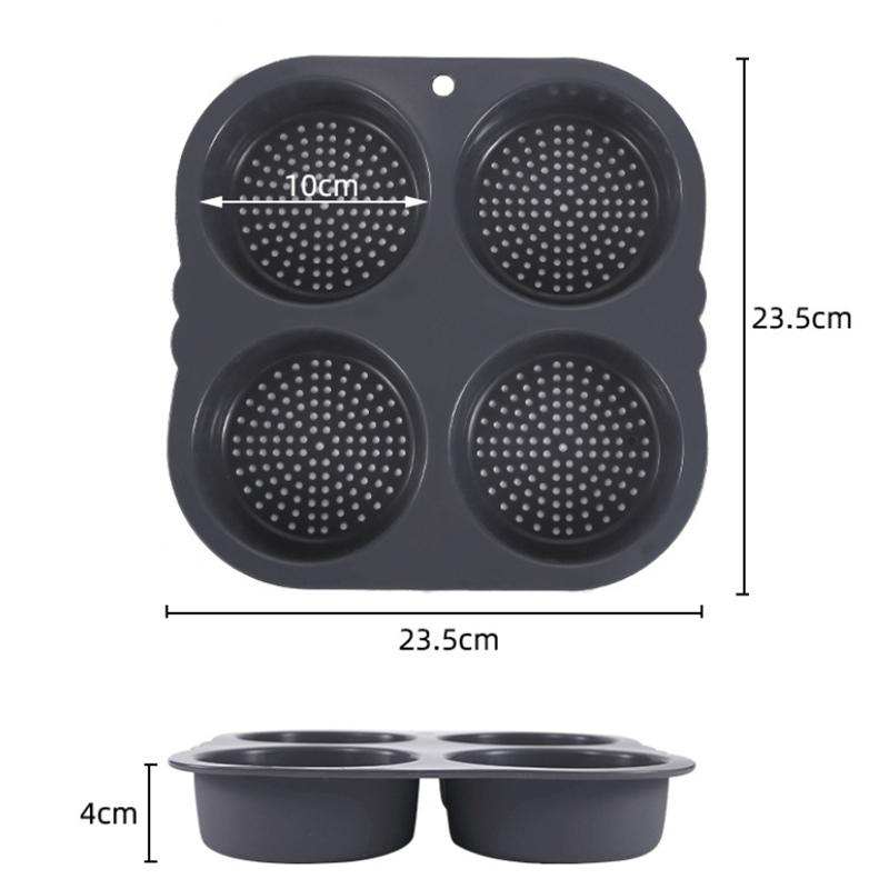 4/6/8 Holes Silicone Hamburger Bun Pan, Non Stick Baking Pan Cake Mold, Kitchen Tools